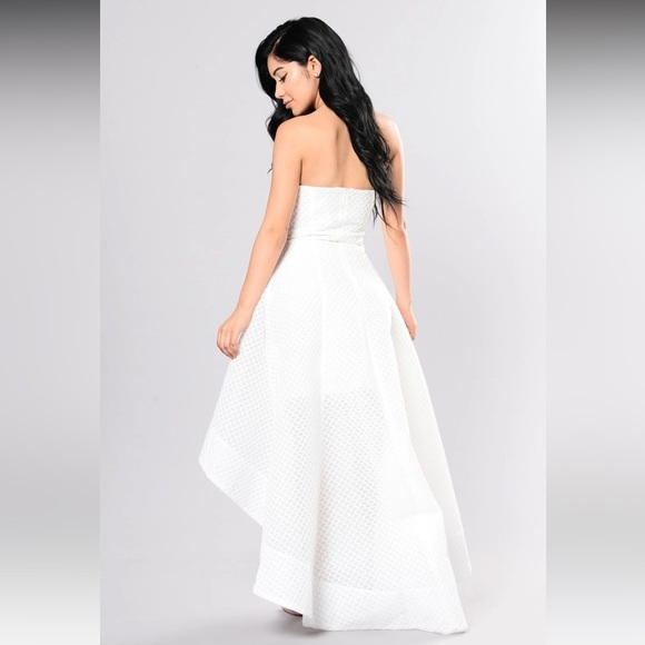 Fashion Nova White High Low Strapless Tube Dress size Large - Picture 7 of 8